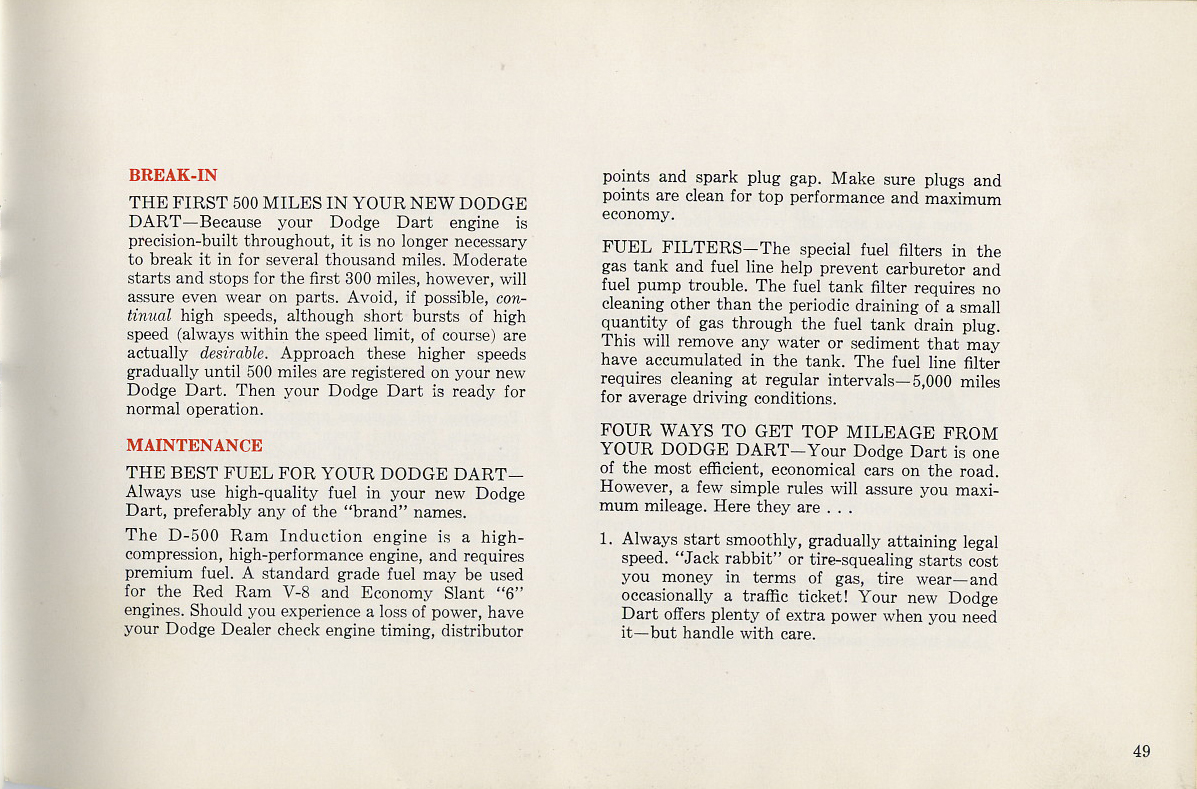 1960 Dodge Dart Owners Manual Page 4
